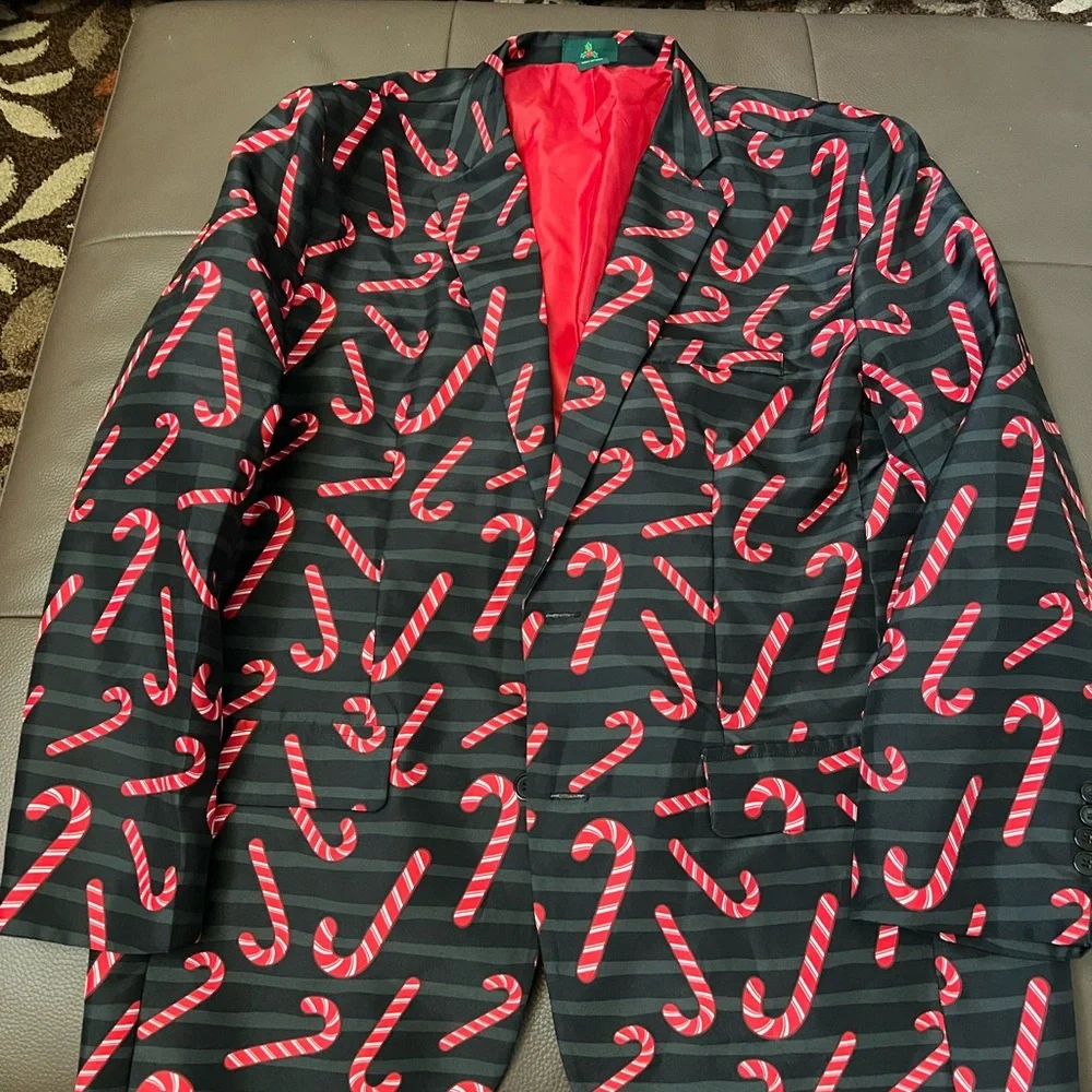Men’s Candy Cane Light Up Holiday Blazer size XXL - Picture 1 of 3